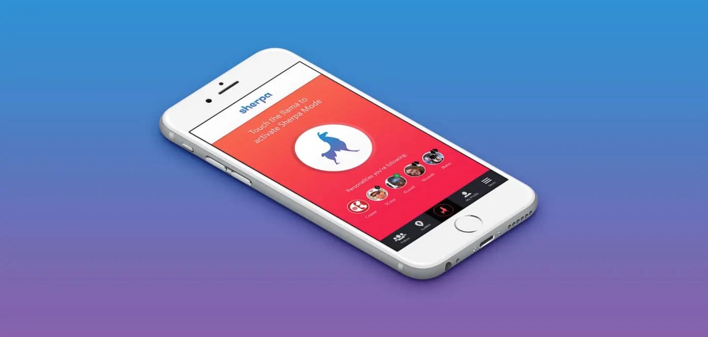 Copper Mountain Sherpa mobile application displayed on a smartphone, providing location-based experiences for ski resort visitors.